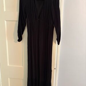 Z Supply Black Bishop Sleeve V-Neck Gown